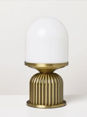 Brass Fluted Frosted Glass Accent Table Lamp White-Hearth & Hand with Magnolia
